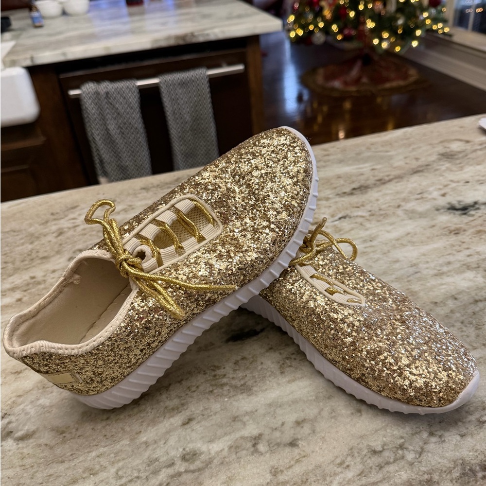 Gold Glitter Women's Sneakers
